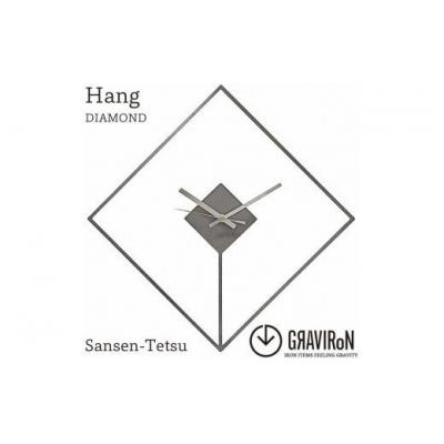 ふるさと納税 幸田町 GRAVIRoN Hang DIAMOND 酸洗鉄(ひっ掛け時計)420×420mm 250g