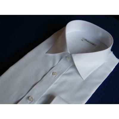 ふるさと納税 川西町 [生地:GIZAエジプト綿]オーダーワイシャツ-「ネーム入り」川西町産貝ボタン使用-OWP(白蝶貝)