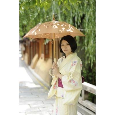 ふるさと納税 京都市 【日吉屋】ぱらそる(和風日傘) トンボ渦(ベージュ)の画像