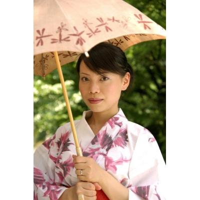 ふるさと納税 京都市 【日吉屋】ぱらそる(和風日傘) 輪とんぼ(ベージュ)の画像