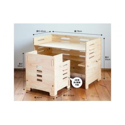 ふるさと納税 宝達志水町 デスクチェアセット(クリア塗装)シートクッション付き [MDF 宝達志水町 38600750]