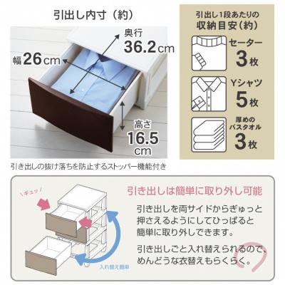 ふるさと納税 三条市 収納チェスト ルームスシェード 345 幅34cm 5段 ブラウン【011S022】_3