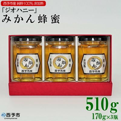 ふるさと納税 西予市 &lt;みかん蜂蜜「ジオハニー」170g×3瓶(化粧箱入り)&gt; ミカン 非加熱 明浜 大地 純