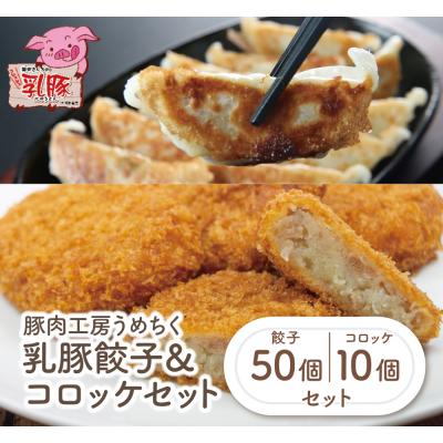 ふるさと納税 福智町 乳豚 餃子50個&amp;コロッケ10個セット