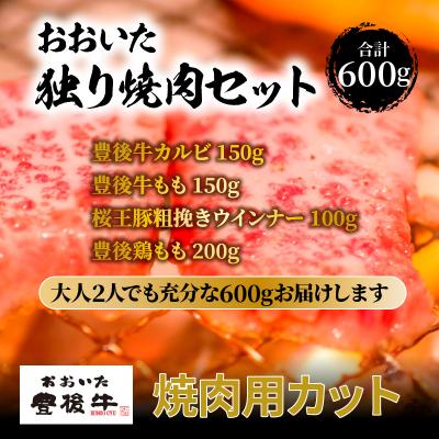 ふるさと納税 国東市 おおいた独り焼肉セット計600g/豊後牛カルビ,モモほか_1157R|y-sf|02