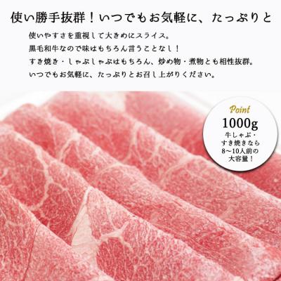 ふるさと納税 薩摩川内市 【コロナ訳あり】鹿児島県産黒毛和牛 赤身しゃぶしゃぶ用すき焼き用 合計1,000g A-833|y-sf|03