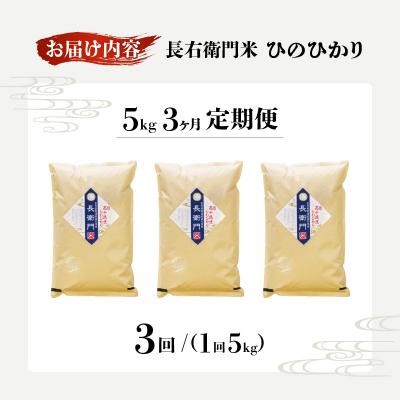 ふるさと納税 高千穂町 令和7年産【3か月定期便】13代目甲斐長衛門が選び抜いた高千穂産ひのひかり 長衛門米5kg×3回の画像