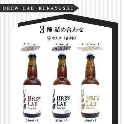 ふるさと納税 倉吉市 BREW LAB クラフトビール 3種詰め合わせ(9本)