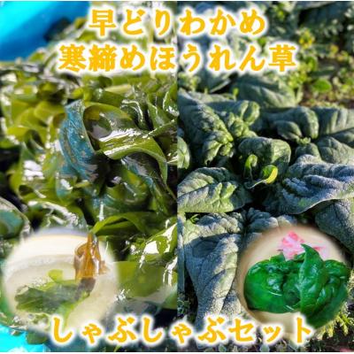 ふるさと納税 普代村 寒締めほうれん草&amp;早どりわかめ 三陸普代しゃぶしゃぶセット [1月下旬頃〜発送予定]