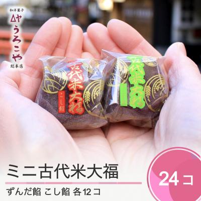 ふるさと納税 大石田町 お菓子 スイーツ うろこや 大福 ミニ古代米大福 ずんだ餡 こし餡 24個入 us-swkdm24