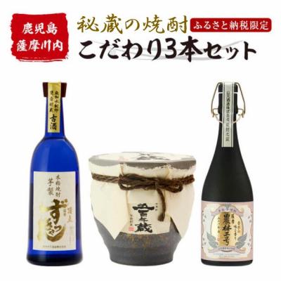 ふるさと納税 薩摩川内市 薩摩川内 こだわり焼酎3本セット 瑞秘稀酒蔵 杉元酒店 JS-101