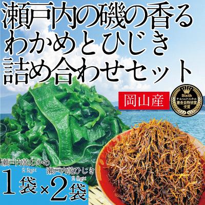 ふるさと納税 瀬戸内市 瀬戸内で採れた島磯香るわかめ22g×1袋とひじき28g×2袋 セット