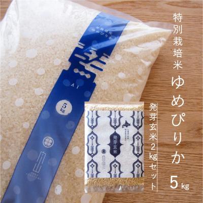 ふるさと納税 当麻町 特別栽培米ゆめぴりか5kgと発芽玄米2kgセット[AB-012]