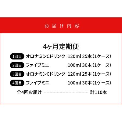 ふるさと納税 徳島市 【定期便 全4回】オロナミンC\u0026ファイブミニ 計110本【CA097】