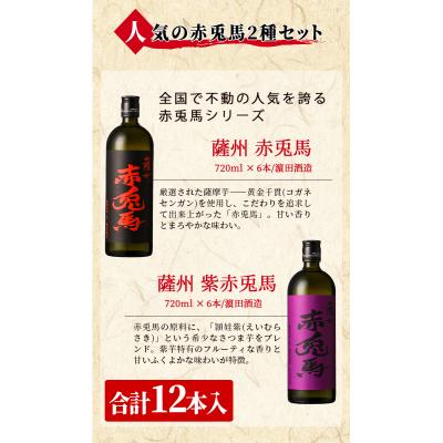 ふるさと納税 いちき串木野市 本格芋焼酎 赤兎馬720ml×6本・紫赤兎馬720ml×6本  計12本の画像