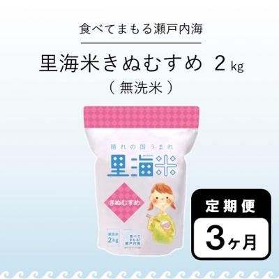 ふるさと納税 瀬戸内市 岡山県産 無洗米 里海米 定期便 3ヶ月 きぬむすめ 2kg 米 お米 