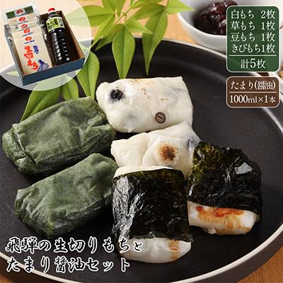 ふるさと納税 下呂市 [2025年11月中旬頃〜3月下旬発送]飛騨の生切りもち 4種とたまり醤油セット[87-6]