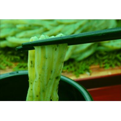 ふるさと納税 多度津町 純生!本場さぬきうどんめん一の練り込みワカメザルうどん(6人前)【L-42】の画像