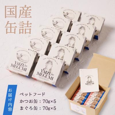 ふるさと納税 焼津市 ペット フード 犬 猫 焼津の恵 70g缶 鰹 鮪 計10缶(a10-832)の画像