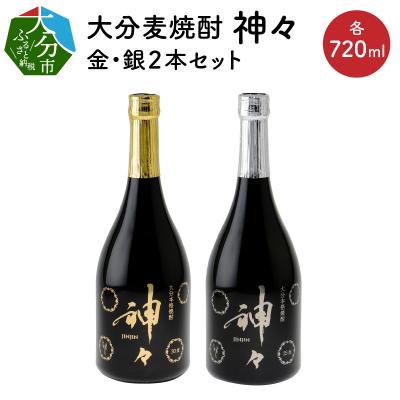 ふるさと納税 大分市 [父の日ギフト]大分麦焼酎 神々 金・銀2本セット 温泉水で作ったお酒_H03004-C