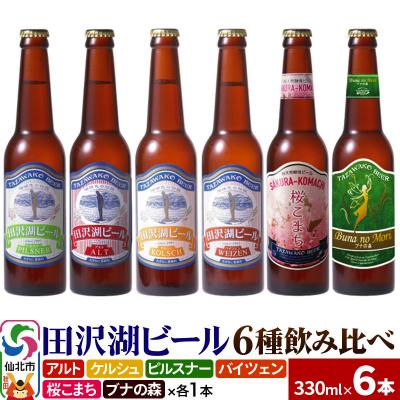 ふるさと納税 仙北市 世界一受賞入 田沢湖ビール6種飲み比べ クラフトビール6本セット|02_wbe-040601