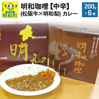 ふるさと納税 明和町 明和珈哩 (松阪牛×明和梨) カレー [中辛][200g×6個]|10_omr-030601