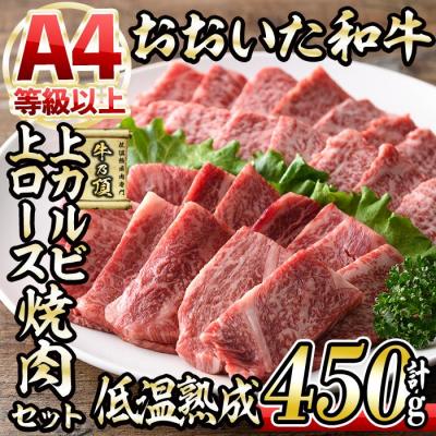 ふるさと納税 佐伯市 おおいた和牛 上カルビ・上ロース焼肉セット (合計450g・上カルビ250g+上ロース200g)