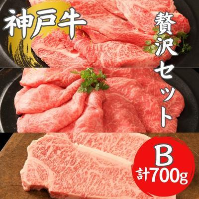 ふるさと納税 加西市 神戸牛 贅沢セットB 計700g ローススライス ももスライス [No5698-1278]