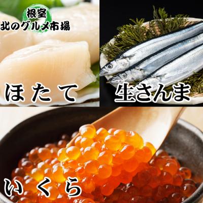 ふるさと納税 根室市 生さんま5尾・いくら100g・ほたて200g