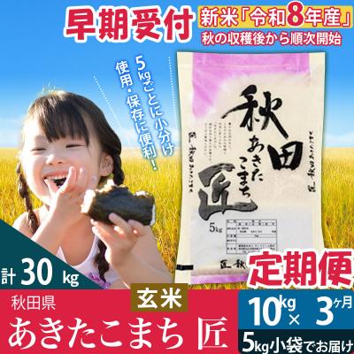 ふるさと納税 仙北市 [玄米10kg]令和8年産 先行受付[定期便3ヶ月]あきたこまち 匠|02_snk-020603