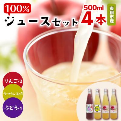 ふるさと納税 東根市 果汁100%フルーツジュース(4本) 滝口観光果樹園提供