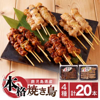 ふるさと納税 鹿児島市 鹿児島県産 本格焼き鳥 4種 計20本セット(調理済) K219-001_01