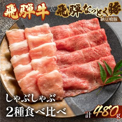 ふるさと納税 下呂市 飛騨牛ももと飛騨納豆喰豚ロースしゃぶしゃぶ 各240g[11-9]