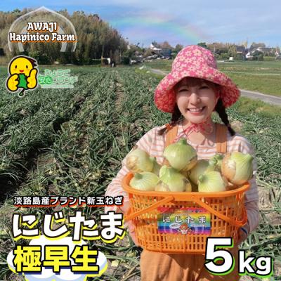 ふるさと納税 淡路市 淡路島産ブランド新玉ねぎ 極早生「にじたま」5kgダンボール入(2月中旬〜4月頃発送