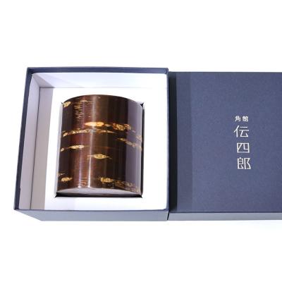 ふるさと納税 仙北市 角館樺細工《藤木伝四郎商店》素筒 茶筒(平)無地皮|02_kdk-470101の画像