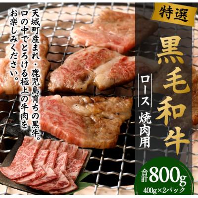 ふるさと納税 天城町 徳之島 天城町 特選 黒毛和牛 ロース 焼肉用 計800g (400g×2パック) 和牛 牛肉