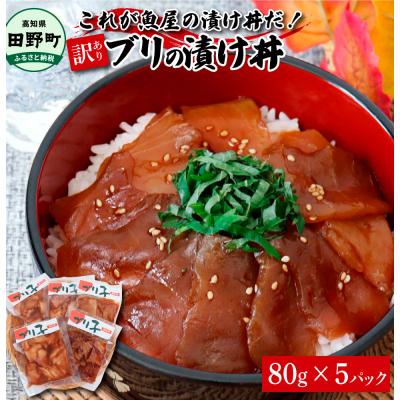 ふるさと納税 田野町 これが魚屋の漬け丼だ! 〜ブリ〜 80g×5P ★訳あり★