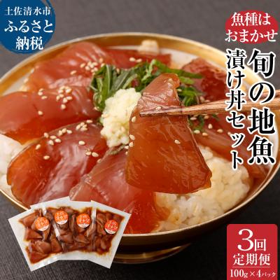 ふるさと納税 土佐清水市 3回定期便:旬のお魚漬け丼セット100g×4P(1回1魚種おまかせ)[J00012]