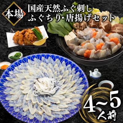 ふるさと納税 下関市 天然ふぐ刺身&amp;ふぐちり&amp;唐揚げセット 冷凍 まふぐ刺し身 ふぐ鍋