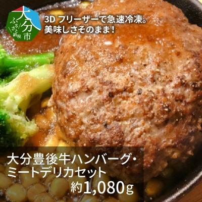 ふるさと納税 大分市 大分豊後牛ハンバーグ・ミートデリカセット 約1,080g_A05052