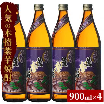 ふるさと納税 いちき串木野市 鹿児島本格芋焼酎「紫薩摩富士」4本セット(900ml×4本) !