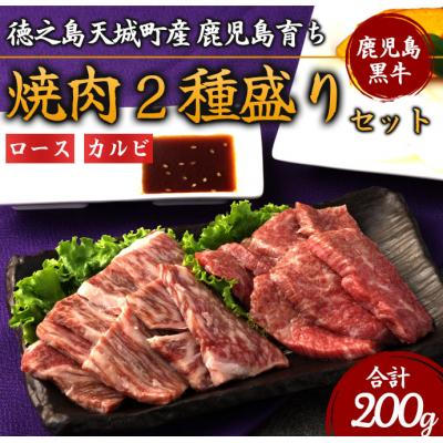 ふるさと納税 天城町 徳之島 天城町産 鹿児島育ち 鹿児島黒毛和牛焼肉セット(2種盛り) 合計200g