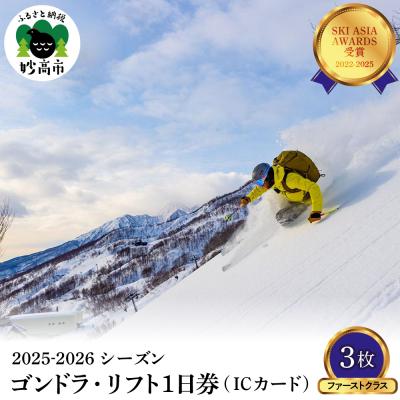 ふるさと納税 妙高市 アライマウンテンリゾート2025-2026 ゴンドラ・リフト1日(ICカード)ファーストクラス3枚