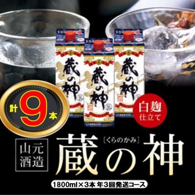 ふるさと納税 薩摩川内市 [3回定期便]蔵の神パック(25度)1800ml×3本×3回 定期便 FS-503