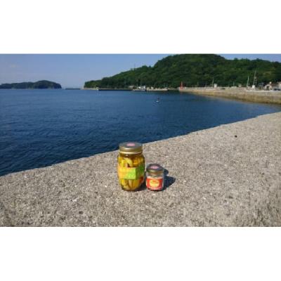 ふるさと納税 笠岡市 真鍋島赤にんにくオリーブオイル漬けとにんにく卵黄(粉末)のセット