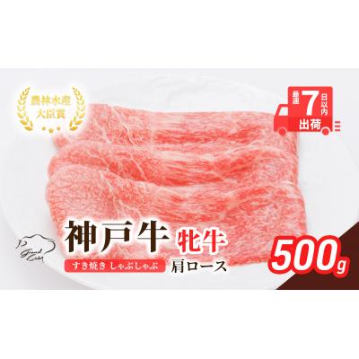 ふるさと納税 加西市 神戸ビーフ 神戸牛 牝 肩ロース 500g 川岸畜産 すき焼き[No5698-1514]