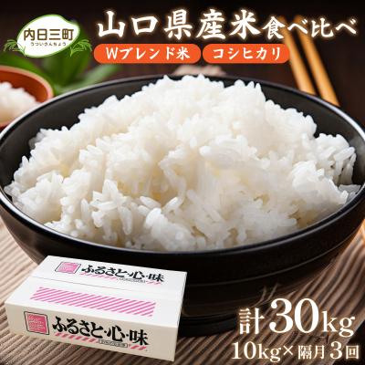 ふるさと納税 下関市 [定期便] 令和6年産 Wブレンド米&amp;コシヒカリ 10kg 隔月3回 (計30kg)