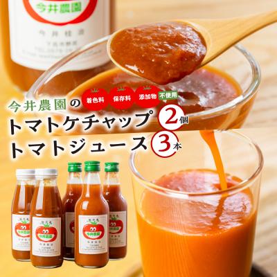 ふるさと納税 下呂市 [今井農園]トマトケチャップ 380g×2個・トマトジュース 350ml×3本 セット[85-3]