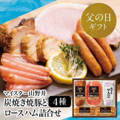 ふるさと納税 南さつま市 [父の日ギフト][マイスター山野井] 炭焼き焼豚とハムの詰め合わせ(4種)