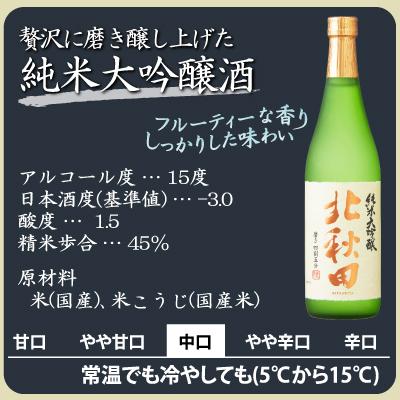 ふるさと納税 大館市 北鹿純米大吟醸・大吟醸『北秋田』720ml×2本